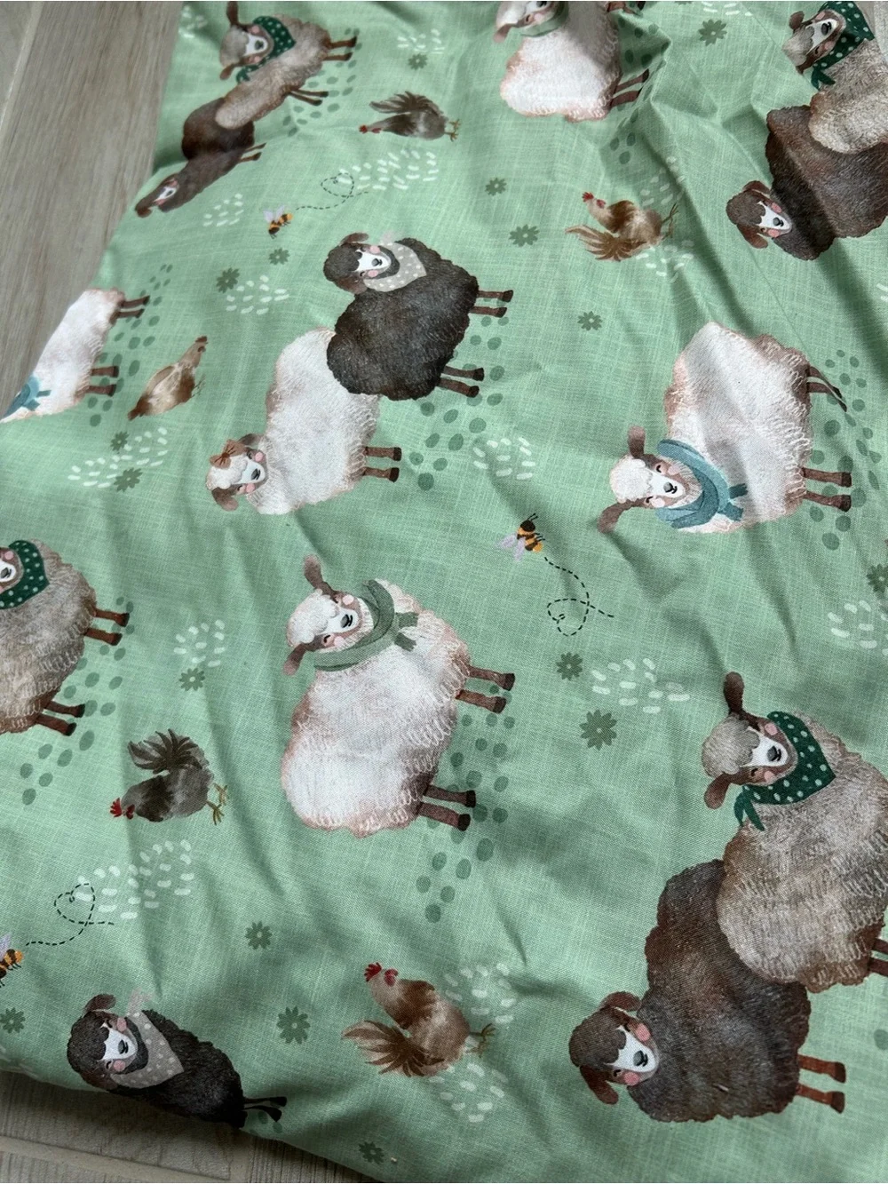 4-Pack Fitted Crib Sheets - Sheep, Safari, Gray & Blue w/mattress protector